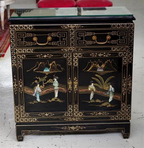 oriental lacquer box table on metal base|chinese black lacquer cabinets.